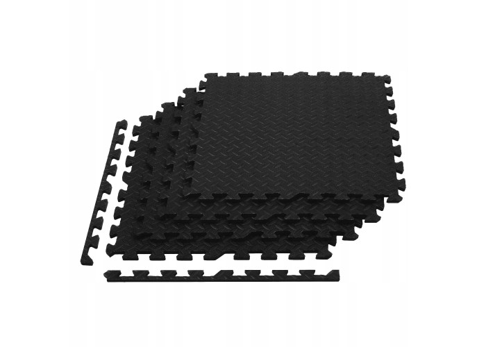 Мат-пазл (ласточкин хвіст) Springos Mat Puzzle EVA 120 x 120 x 1.2 cм FM0004 Black