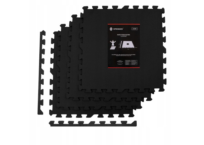 Мат-пазл (ласточкин хвіст) Springos Mat Puzzle EVA 120 x 120 x 2 cм FM0001 Black