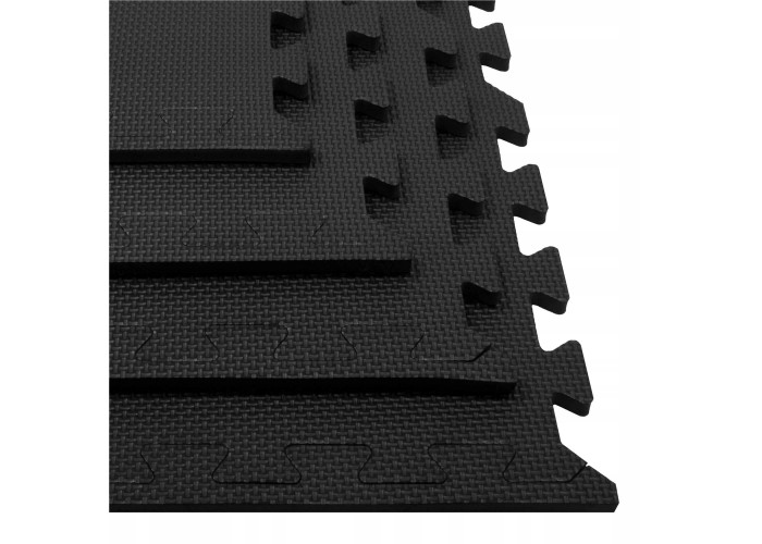 Мат-пазл (ласточкин хвіст) Springos Mat Puzzle EVA 120 x 120 x 2 cм FM0001 Black