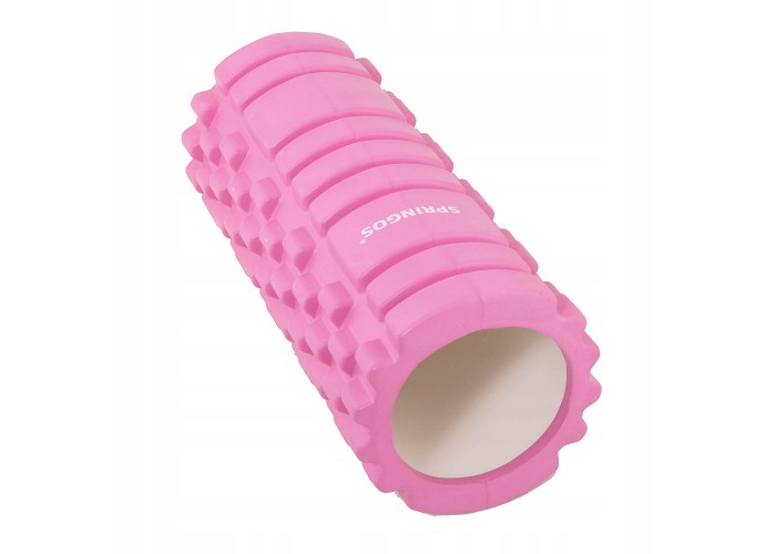 Масажний ролик (валик, роллер) Springos 33 x 14 см FR0017 Pink