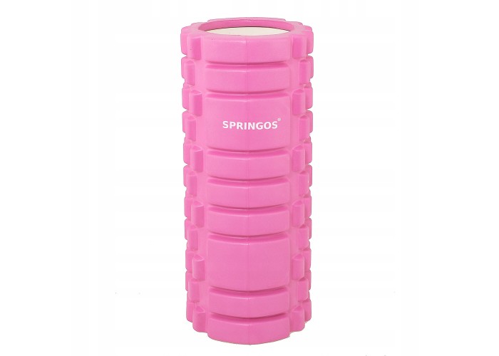 Масажний ролик (валик, роллер) Springos 33 x 14 см FR0017 Pink