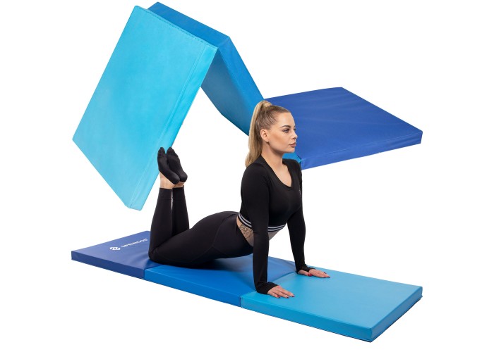 Мат гімнастичний складний Springos 180 x 60 x 5.5 cм FA0063 Blue