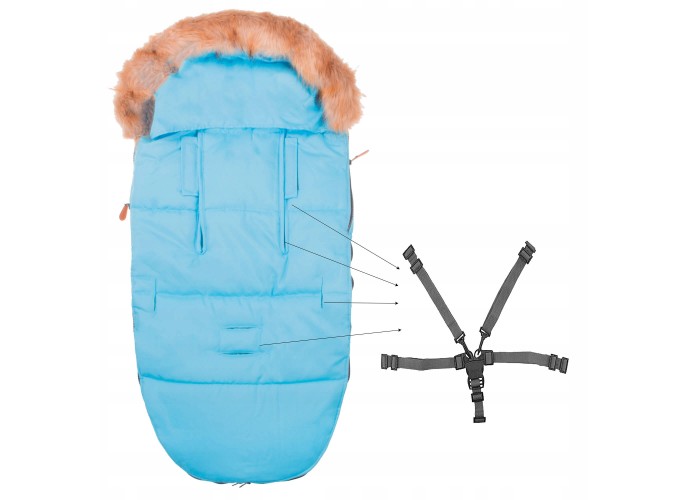 Дитячий конверт для коляски, санчат 4 в 1 Springos SB0015 Sky Blue