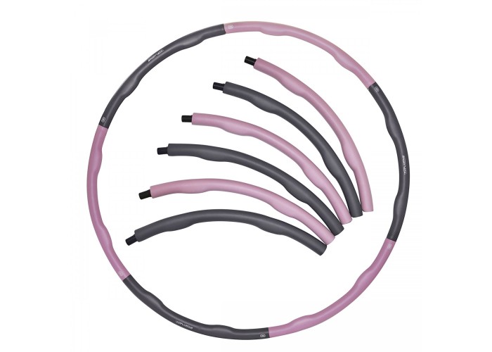 Обруч масажний Hula Hoop SportVida 100 см 1.2 кг SV-HK0338 Grey/Pink