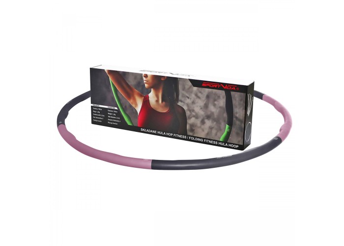 Обруч масажний Hula Hoop SportVida 100 см 1.2 кг SV-HK0338 Grey/Pink
