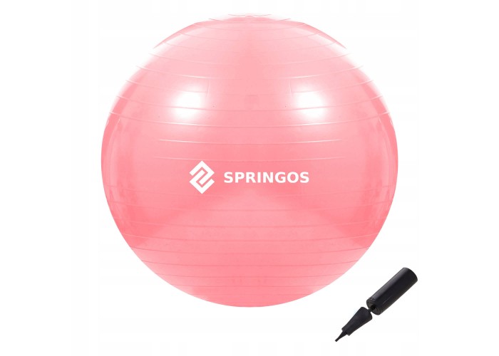 М'яч для фітнесу (фітбол) Springos 75 см Anti-Burst FB0012 Pink