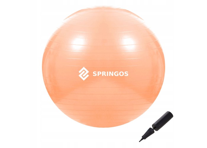 М'яч для фітнесу (фітбол) Springos 55 см Anti-Burst FB0010 Orange
