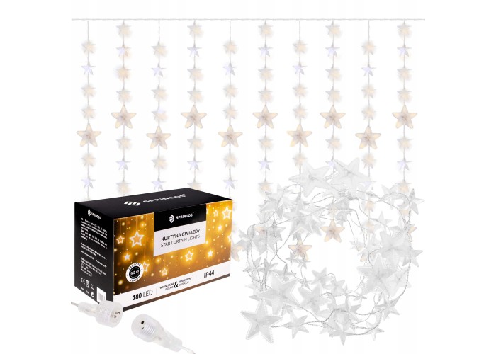 Гірлянда бахрома вулична (зовнішня) Springos 2 м 180 LED CL4004 Warm White