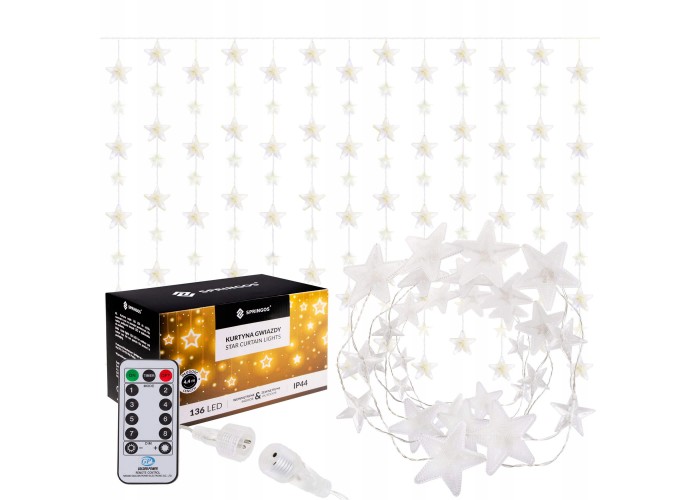 Гірлянда бахрома вулична (зовнішня) Springos 2 м 136 LED Pilot CL4007 Warm White