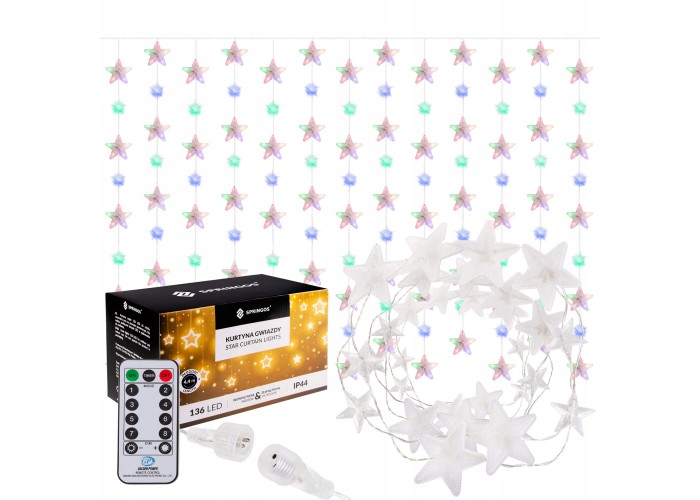 Гірлянда бахрома вулична (зовнішня) Springos 2 м 136 LED Pilot CL4008 Mix