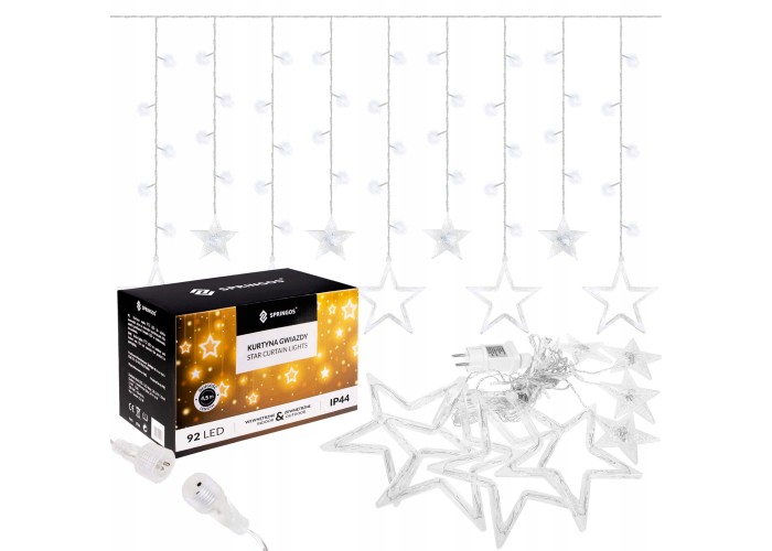 Гірлянда бахрома вулична (зовнішня) Springos 2 м 92 LED CL4009 Cold White