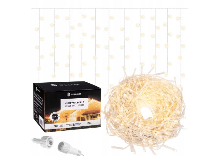 Гірлянда бахрома вулична (зовнішня) Springos 20 м 500 LED CL501 Warm White