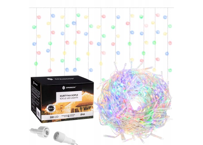 Гірлянда бахрома вулична (зовнішня) Springos 20 м 500 LED CL503 Mix
