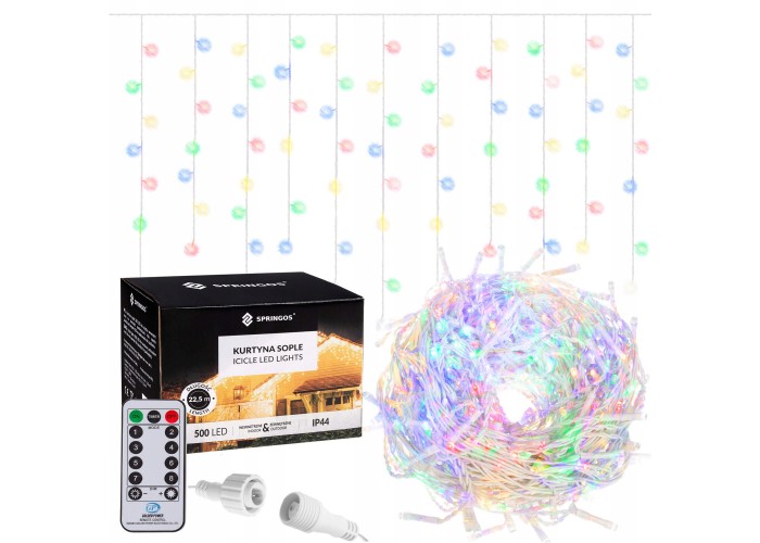 Гірлянда бахрома вулична (зовнішня) Springos 20 м 500 LED Pilot CL507 Mix
