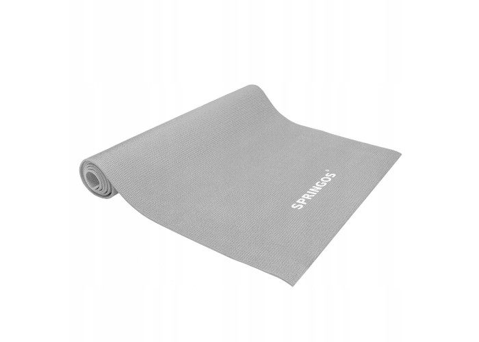 Коврик (мат) для йоги та фітнесу Springos PVC 4 мм YG0037 Grey