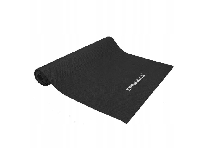Коврик (мат) для йоги та фітнесу Springos PVC 4 мм YG0034 Black
