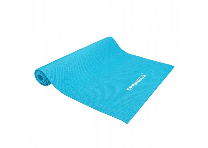 Коврик (мат) для йоги та фітнесу Springos PVC 4 мм YG0035 Sky Blue