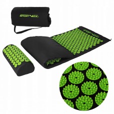 Килимок акупунктурний з валиком SportVida Аплікатор Кузнєцова 130 x 50 см SV-HK0353 Black/Green
