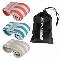 Резинка для фітнесу та спорту із тканини SportVida Hip Band 3 штуки SV-HK0363