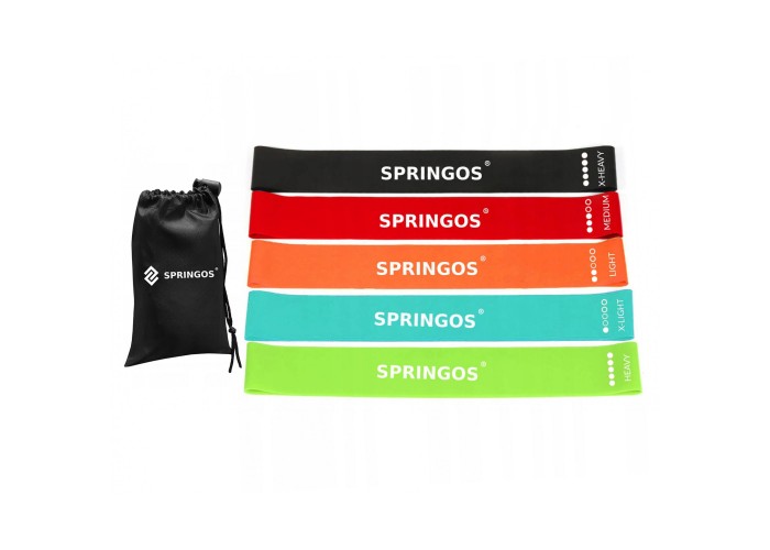 Резинка для фітнесу та спорту (стрічка-еспандер) Springos Mini Power Band 5 шт 1-25 кг PB0012