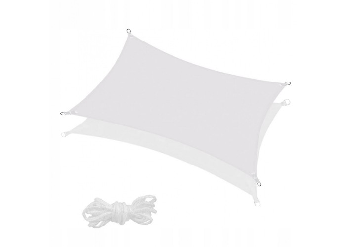 Тент-парус тіньовий для дому, саду та туризму Springos 3 x 2 м SN1041 Light Grey