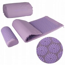 Килимок акупунктурний з валиком SportVida Аплікатор Кузнєцова 130 x 50 см SV-HK0411 Purple/Purple