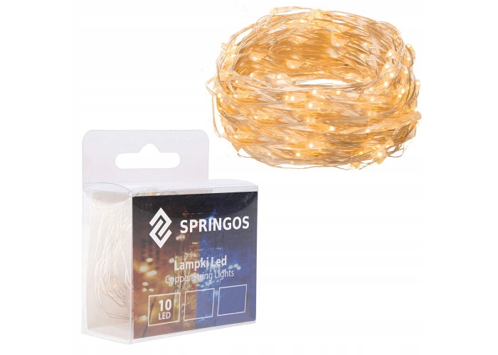 Гірлянда на батарейках Springos 0.9 м 10 LED CL0001 Warm White
