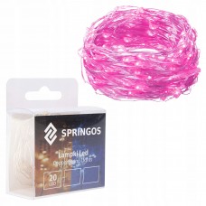 Гірлянда на батарейках Springos 1.9 м 20 LED CL0009 Pink