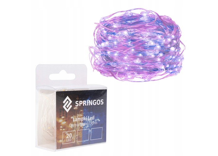 Гірлянда на батарейках Springos 1.9 м 20 LED CL0011 Pink/Blue