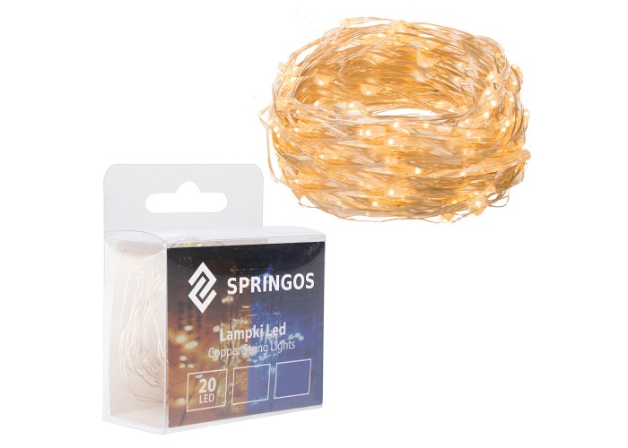 Гірлянда на батарейках Springos 1.9 м 20 LED CL0005 Warm White