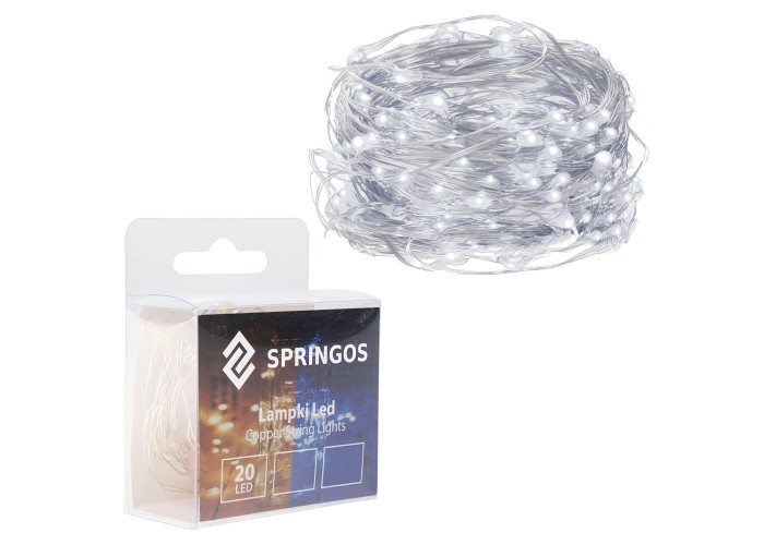 Гірлянда на батарейках Springos 1.9 м 20 LED CL0006 Cold White