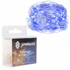 Гірлянда на батарейках Springos 1.9 м 20 LED CL0007 Blue