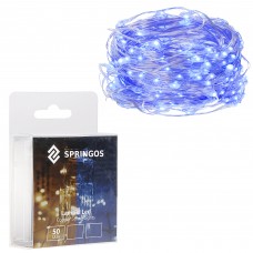 Гірлянда на батарейках Springos 4.9 м 50 LED CL0016 Blue