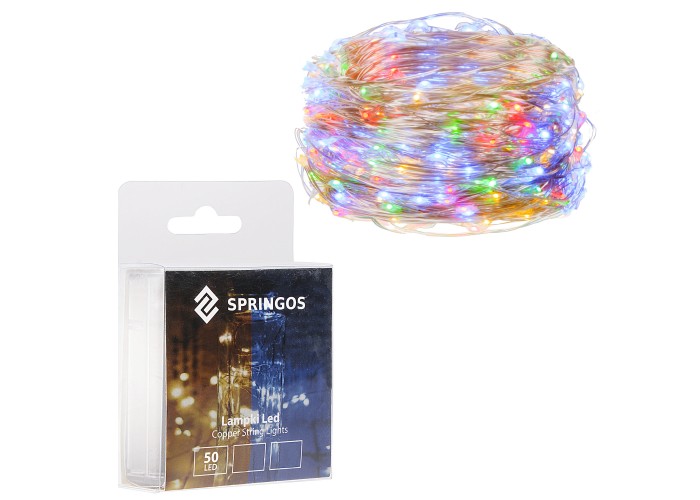 Гірлянда на батарейках Springos 4.9 м 50 LED CL0017 Mix