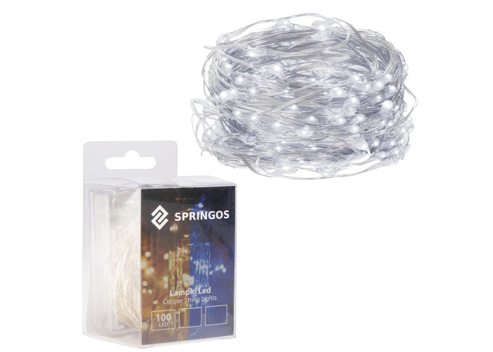 Гірлянда на батарейках Springos 9.9 м 100 LED CL0019 Cold White