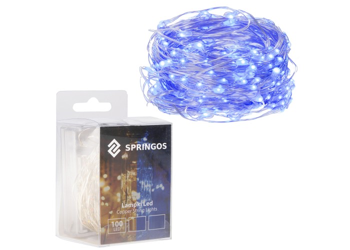 Гірлянда на батарейках Springos 9.9 м 100 LED CL0020 Blue