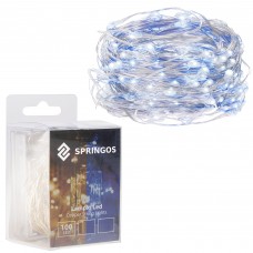 Гірлянда на батарейках Springos 9.9 м 100 LED CL0022 Cold White/Blue
