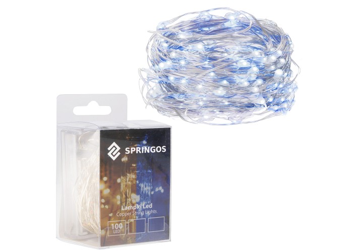 Гірлянда на батарейках Springos 9.9 м 100 LED CL0022 Cold White/Blue
