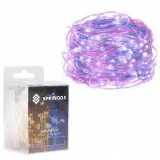 Гірлянда на батарейках Springos 9.9 м 100 LED CL0023 Pink/Blue