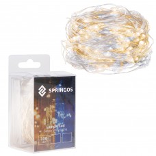 Гірлянда на батарейках Springos 9.9 м 100 LED CL0024 Cold White/Warm White