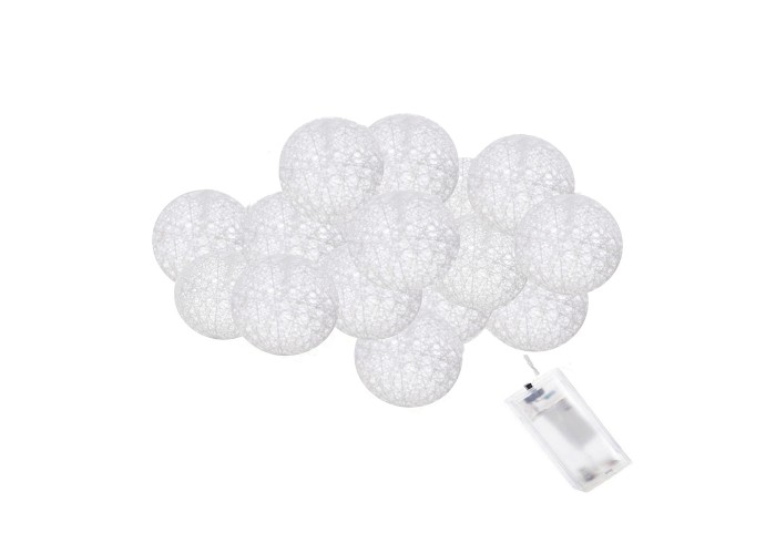 Гірлянда на батарейках Springos Cotton Balls 2 м 10 LED CL0028 Warm White