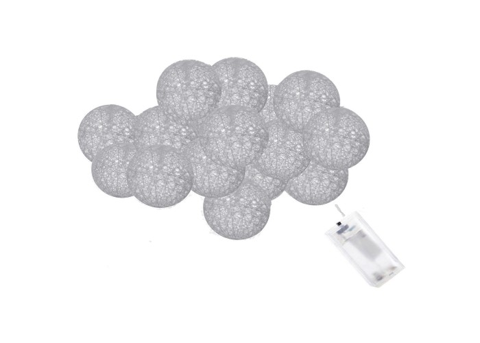 Гірлянда на батарейках Springos Cotton Balls 2 м 10 LED CL0029 Warm White