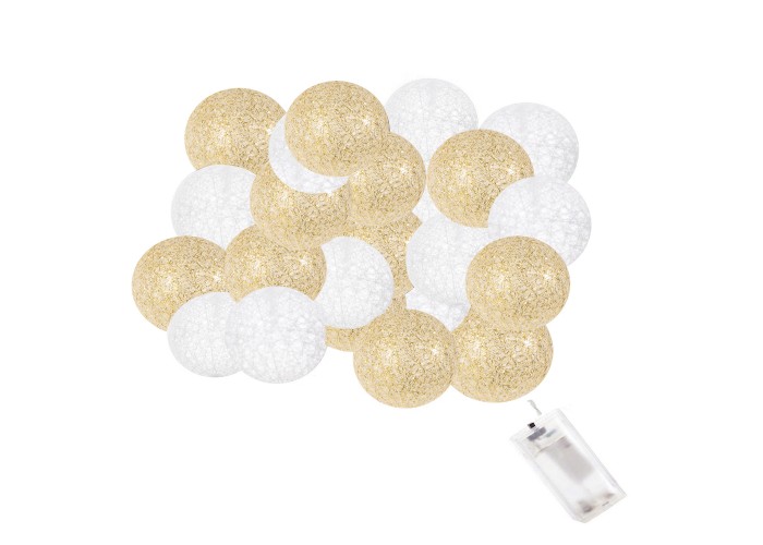 Гірлянда на батарейках Springos Cotton Balls 2 м 10 LED CL0030 Warm White