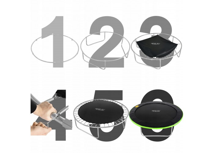 Батут із внутрішньою сіткою 4FIZJO PRO 8FT 252 см Black/Green (P-5907739314161)