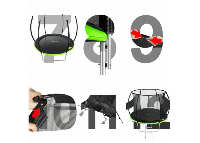Батут із внутрішньою сіткою 4FIZJO PRO 8FT 252 см Black/Green (P-5907739314161)