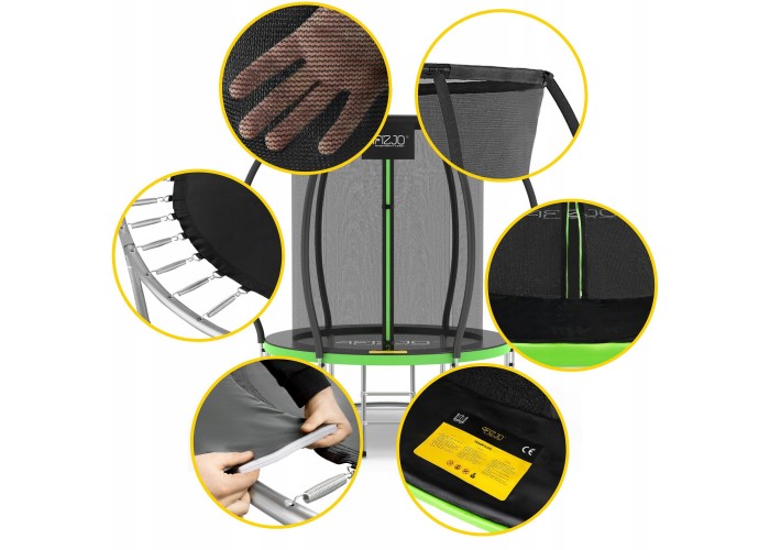 Батут із внутрішньою сіткою 4FIZJO PRO 6FT 183 см Black/Green (P-5907739319234)