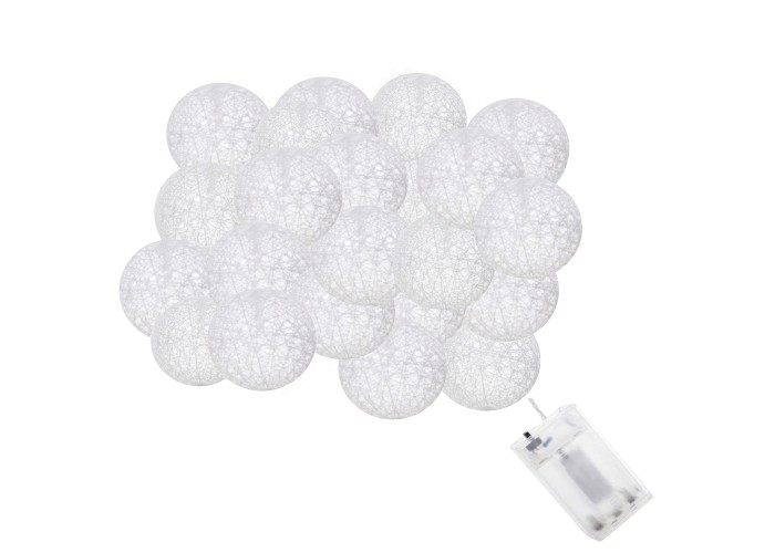 Гірлянда на батарейках Springos Cotton Balls 6 м 30 LED CL0049 Warm White