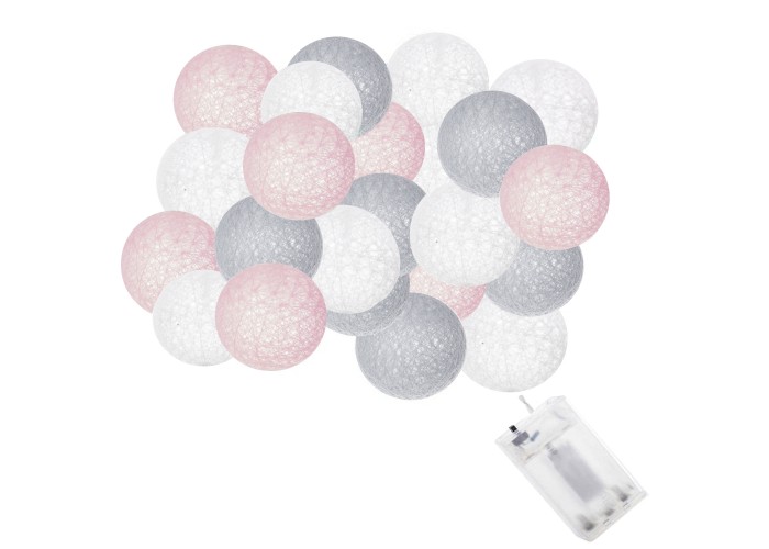 Гірлянда на батарейках Springos Cotton Balls 6 м 30 LED CL0061 Warm White