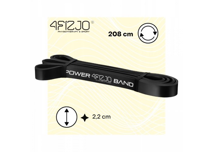 Еспандер-петля 4FIZJO Power Band 22 мм 12-17 кг резина для фітнесу і спорту Black (P-5907222931066)
