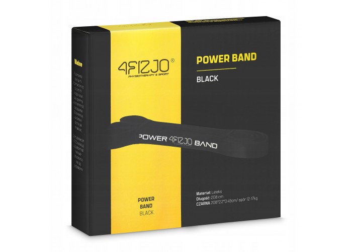 Еспандер-петля 4FIZJO Power Band 22 мм 12-17 кг резина для фітнесу і спорту Black (P-5907222931066)